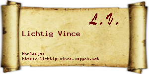 Lichtig Vince névjegykártya